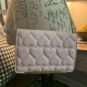 Betsy Johnson Pink Heart Quilted Cross Body Purse